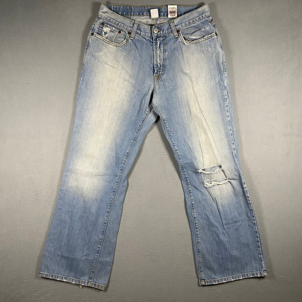 Lucky Brand Dungarees Relic‎ Fit Mens 32 Light Wash Distressed Jeans Made in USA